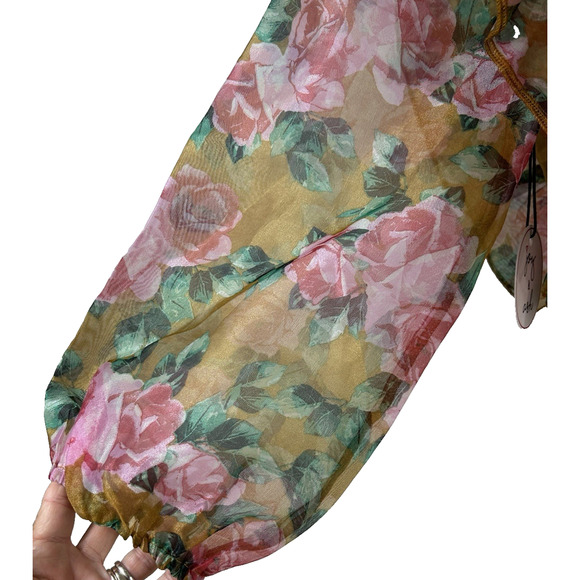 Coquette Castle Core Festival Fairy Core Whimsigoth Holiday Sheer Top Sz M New - Picture 5 of 9